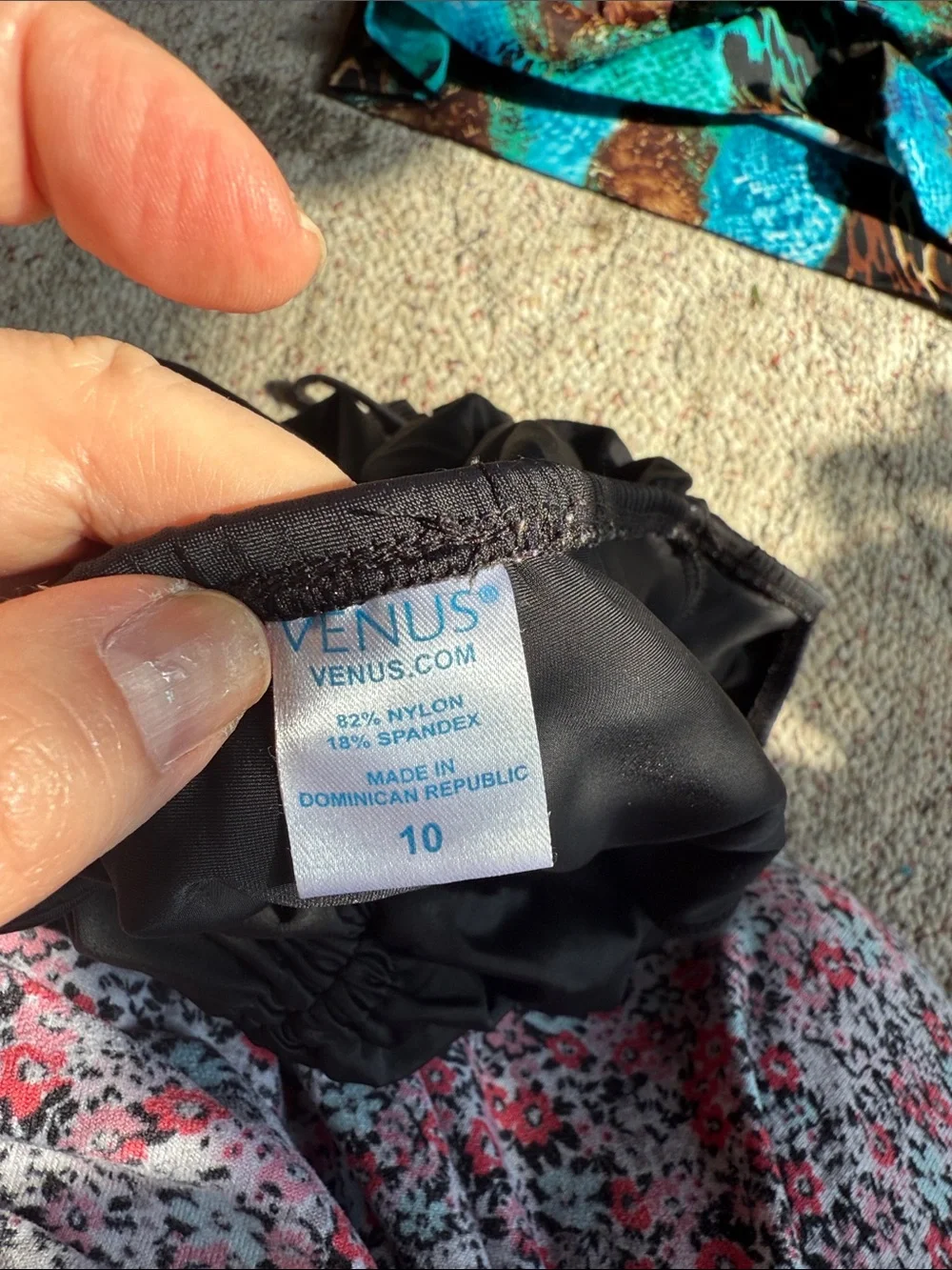 VENUS Teal and Black Two-Piece Swim Set